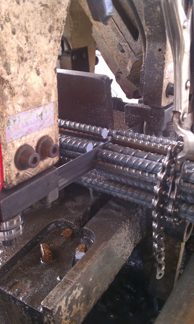 Saw cutting rebar dowels